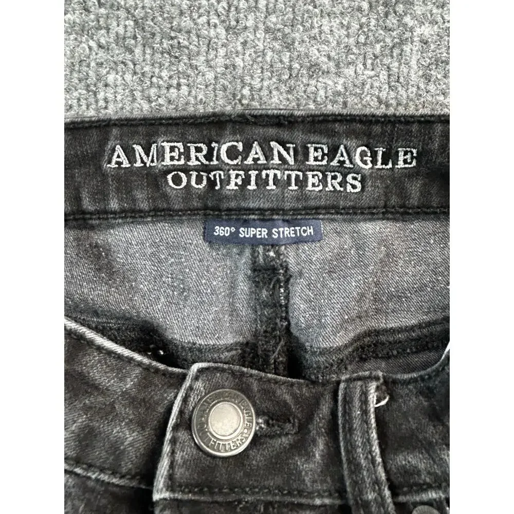 American Eagle AEO Denim X4 Women’s 0 Black Cuffed Jean Shorts